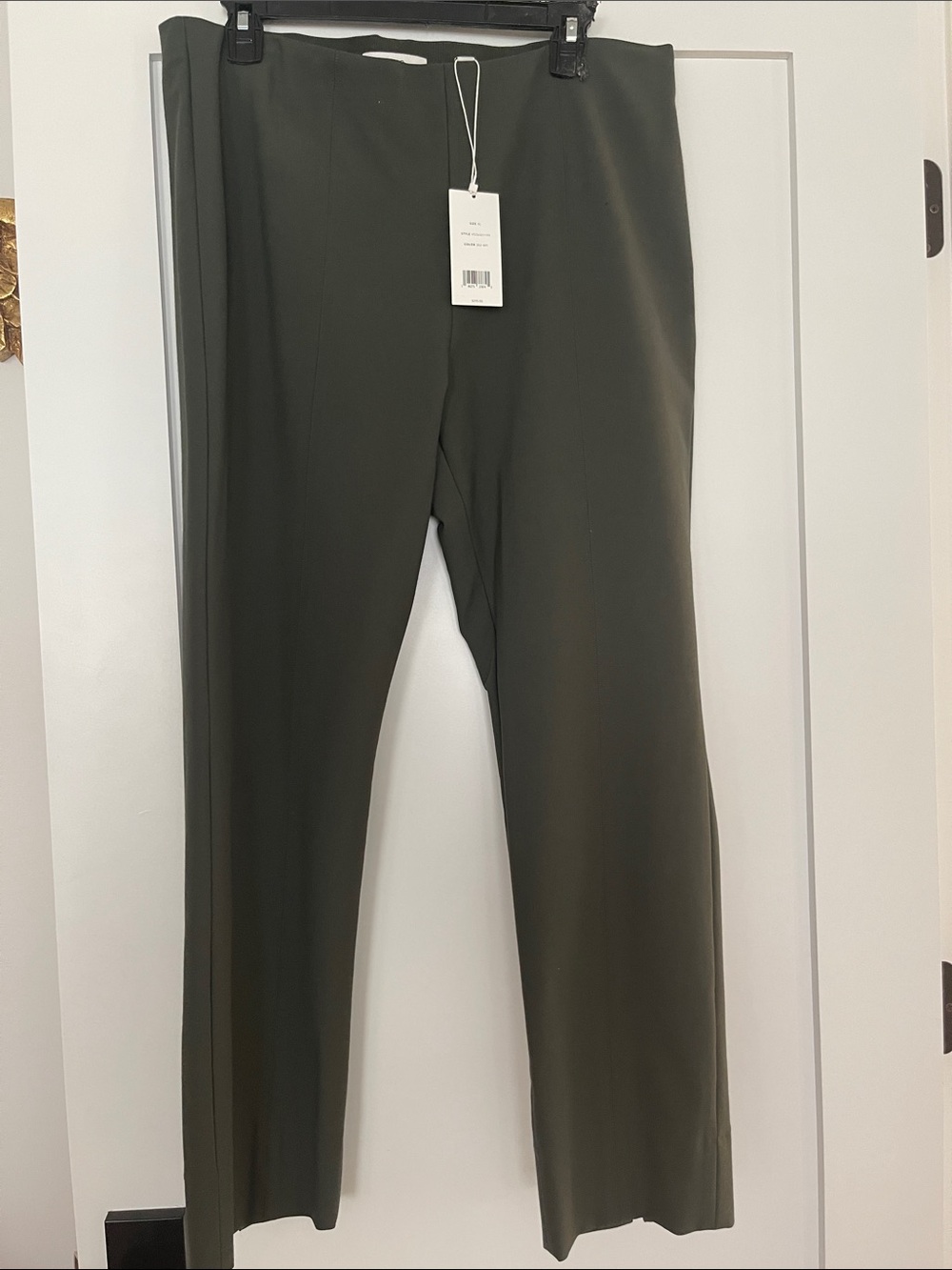 Vince Dark Olive Green Straight-Leg Pants